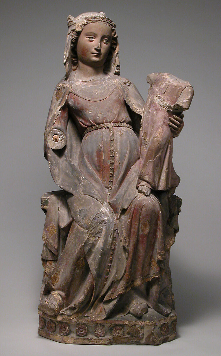 Virgin and Child, Limestone with polychromy, French