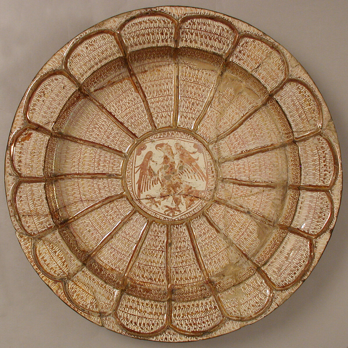 Plate, Earthenware, tin-glaze (lusterware), Spanish 
