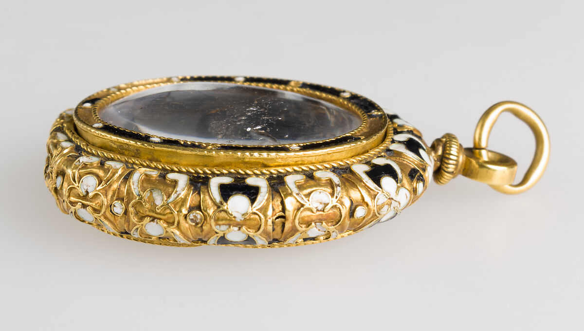 Christ Crucified between the Virgin and Saint John, Sardonyx, rock crystal, gold and enamel mount, French (?)