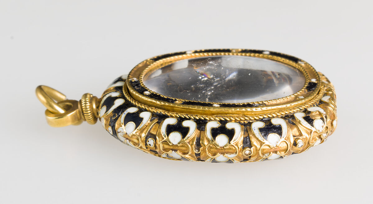 Christ Crucified between the Virgin and Saint John, Sardonyx, rock crystal, gold and enamel mount, French (?)