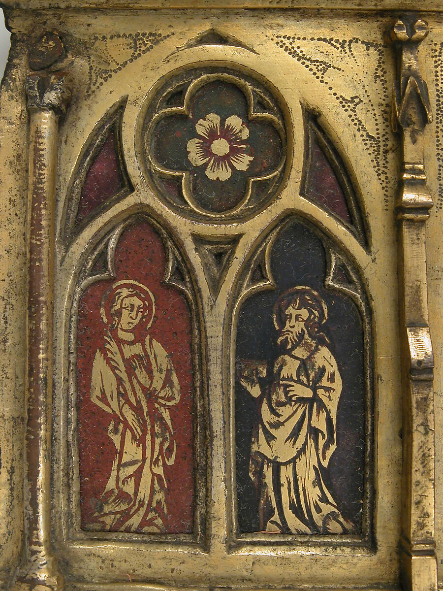 Plaque with Six Inset Panels, Champlevé translucent enamel and gilded copper, French