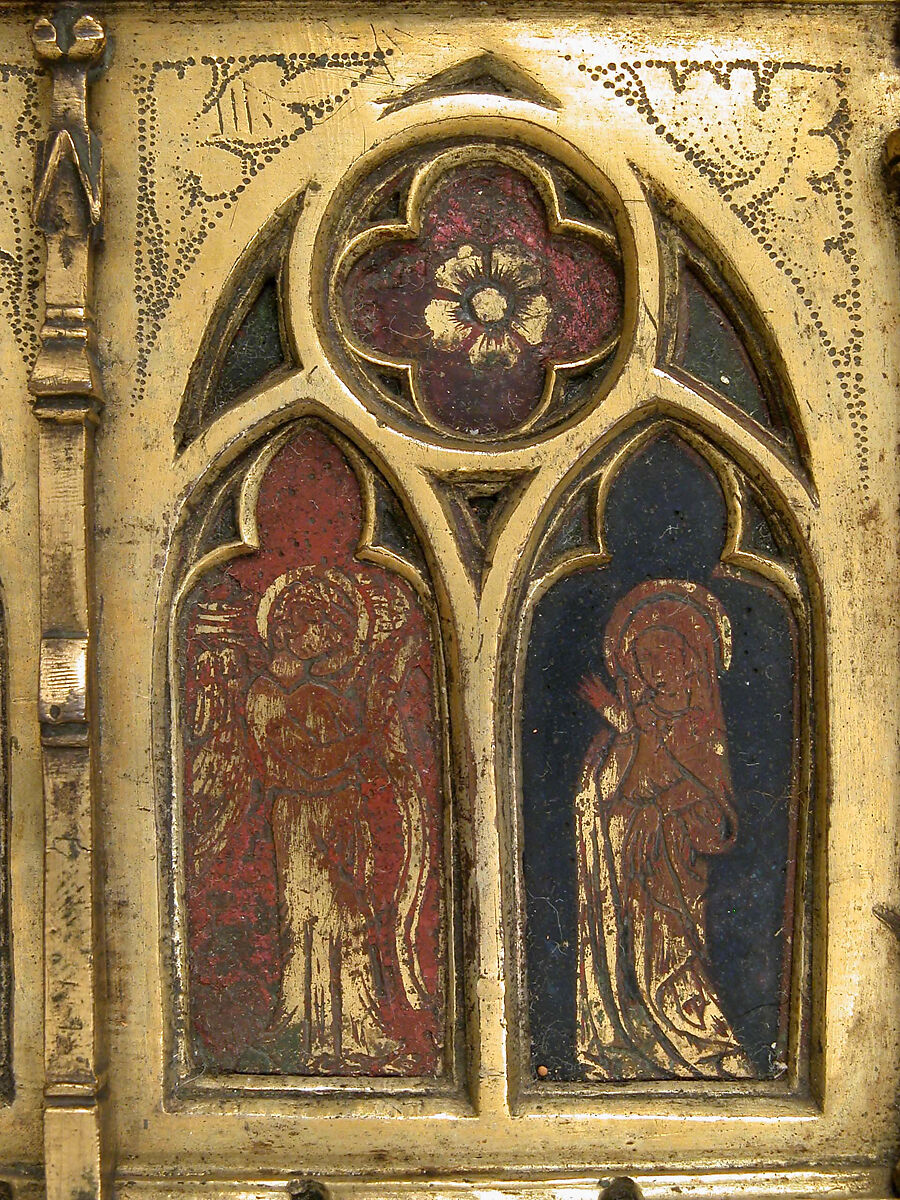 Plaque with Six Inset Panels, Champlevé translucent enamel and gilded copper, French