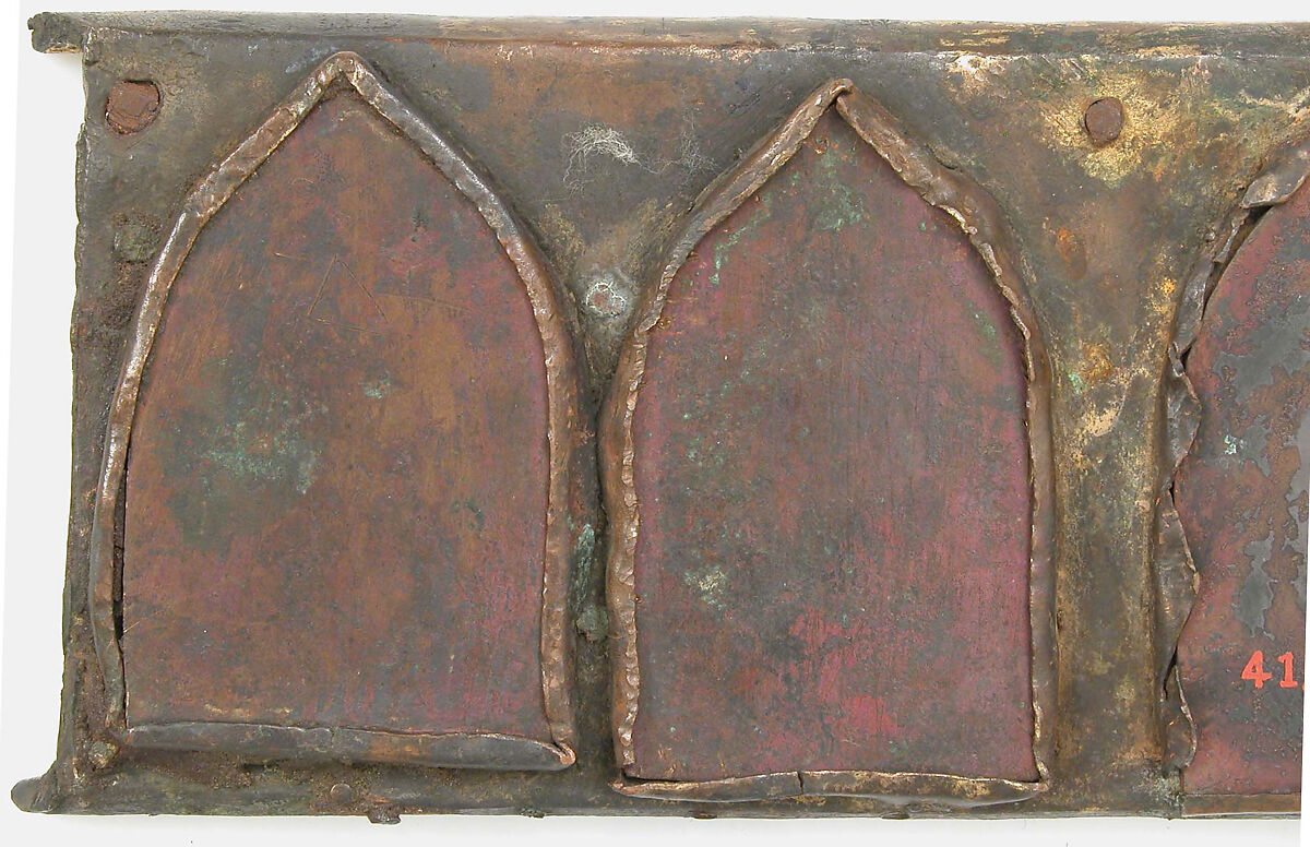 Plaque with Six Inset Panels, Champlevé translucent enamel and gilded copper, French