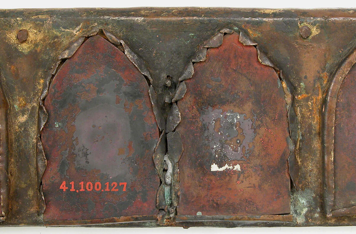 Plaque with Six Inset Panels, Champlevé translucent enamel and gilded copper, French