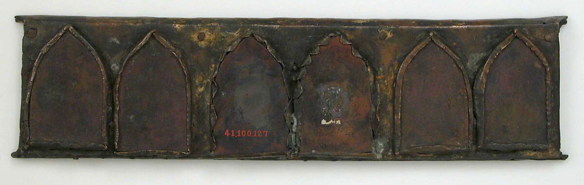 Plaque with Six Inset Panels, Champlevé translucent enamel and gilded copper, French
