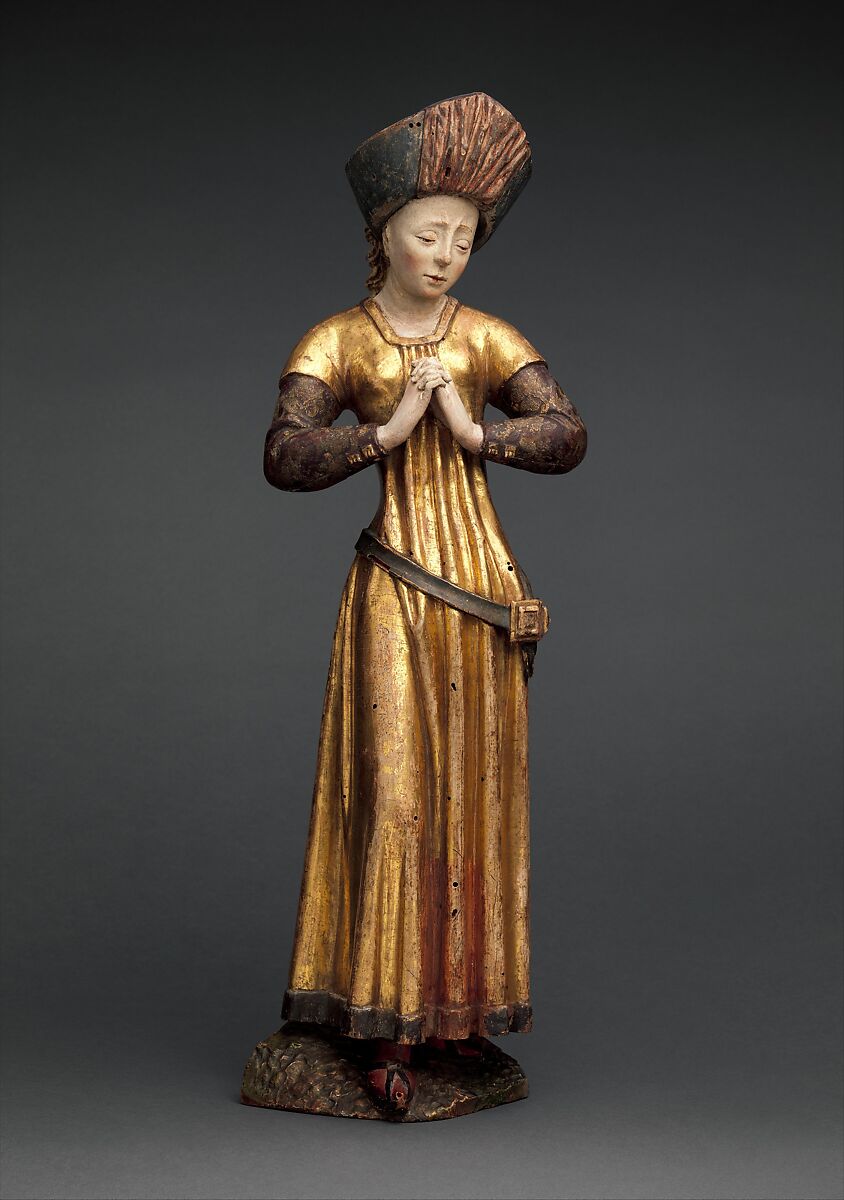 Mourning Woman, Walnut, polychromy and gilding, South Netherlandish 