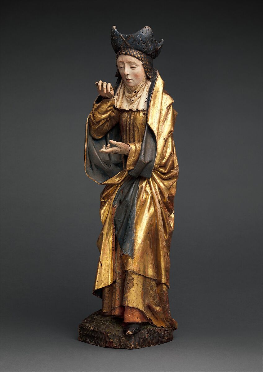 Holy Woman, Walnut, polychromy and gilding, South Netherlandish