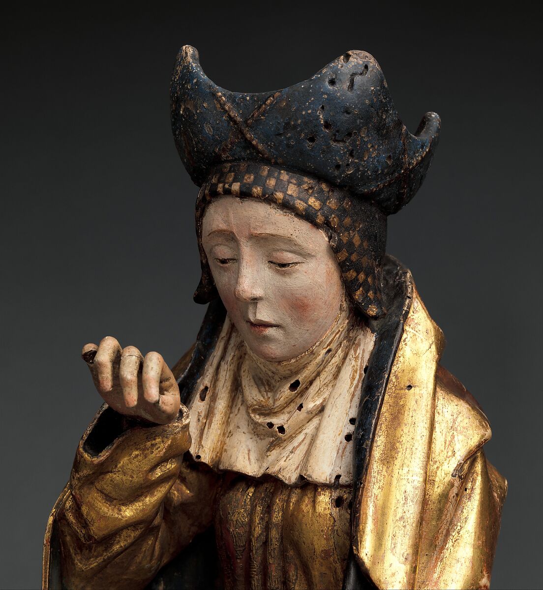 Holy Woman, Walnut, polychromy and gilding, South Netherlandish