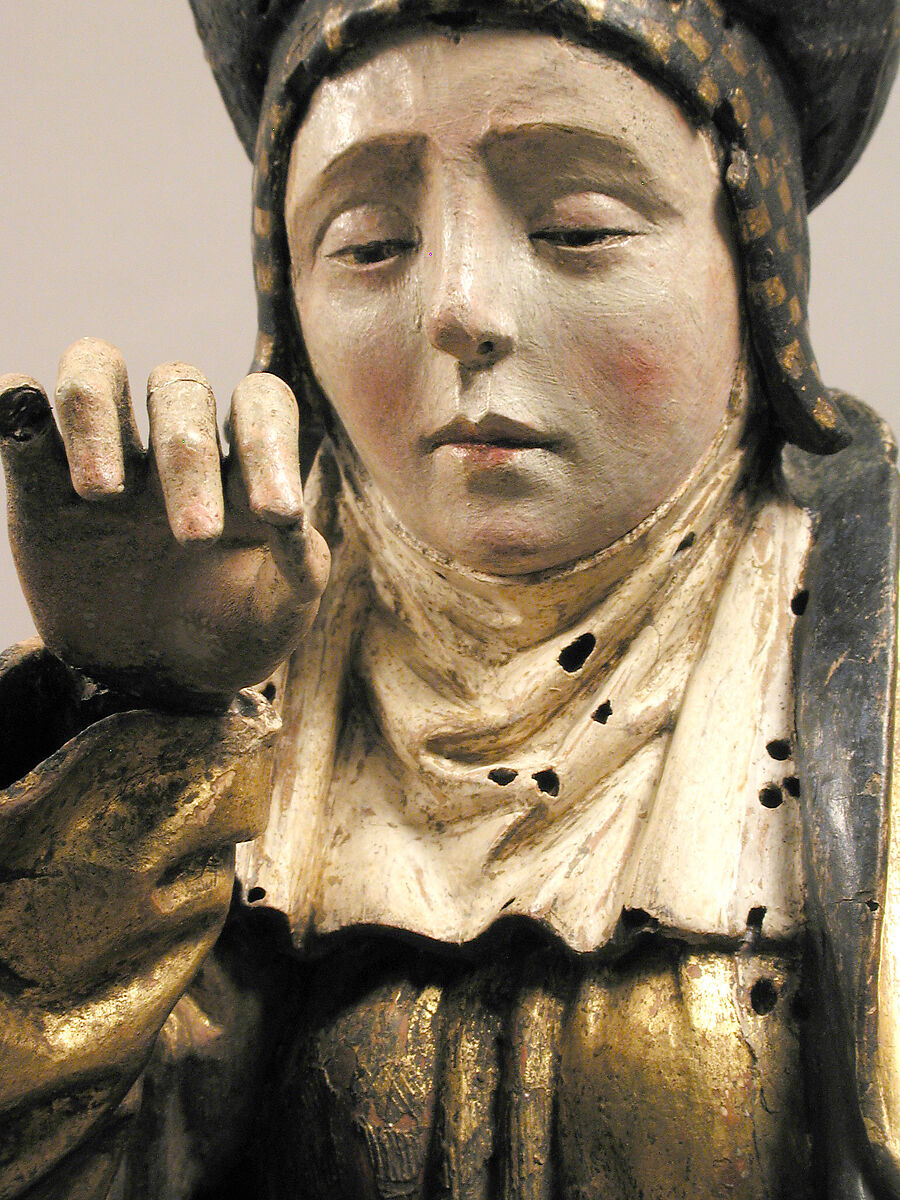 Holy Woman, Walnut, polychromy and gilding, South Netherlandish