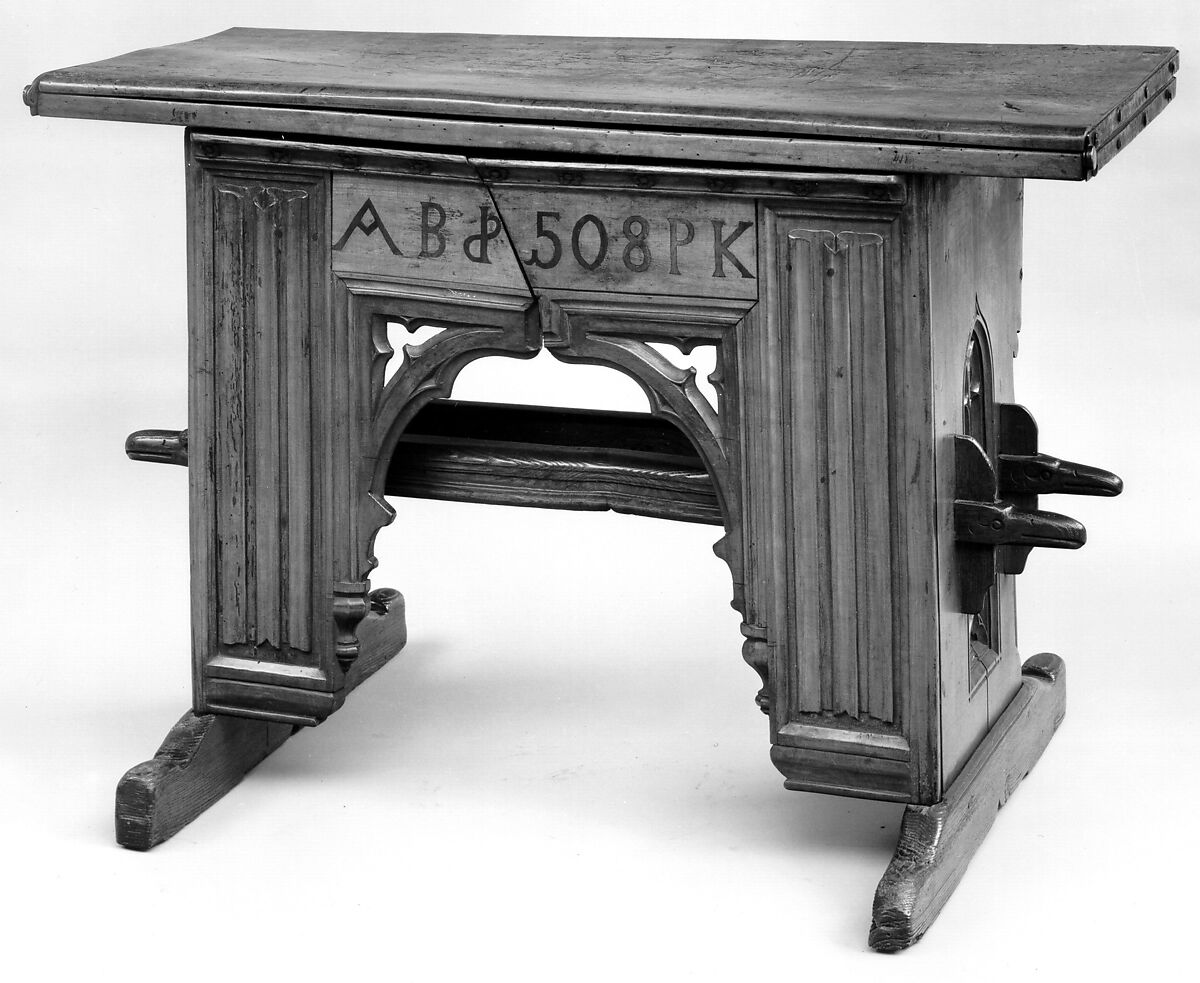 Folding Table, Oak, limewood (partly composed of old wood), French 