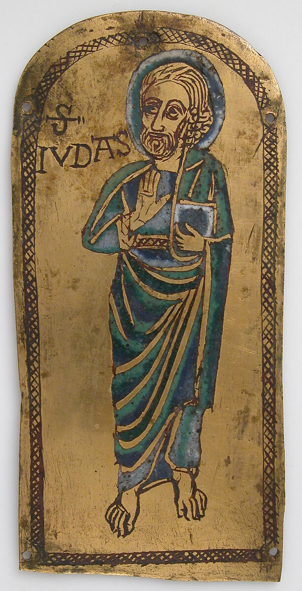 Plaque of St. Jude, Champlevé enamel, copper-gilt, German 