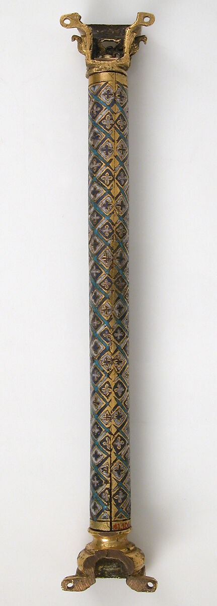 Colonnette from a Reliquary Shrine, Champlevé enamel, copper alloy, gilt, German