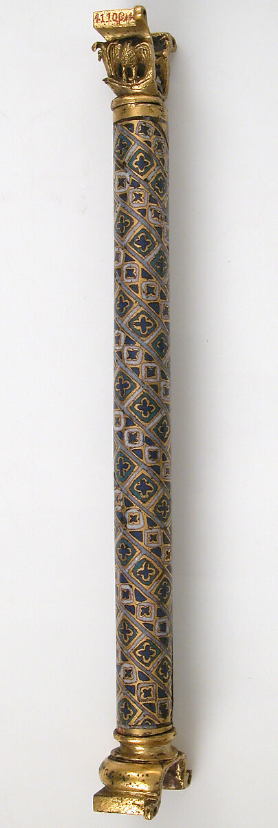 Colonnette from a Reliquary Shrine, Champlevé enamel, copper alloy, gilt, German