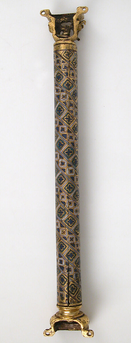 Colonnette from a Reliquary Shrine, Champlevé enamel, copper alloy, gilt, German
