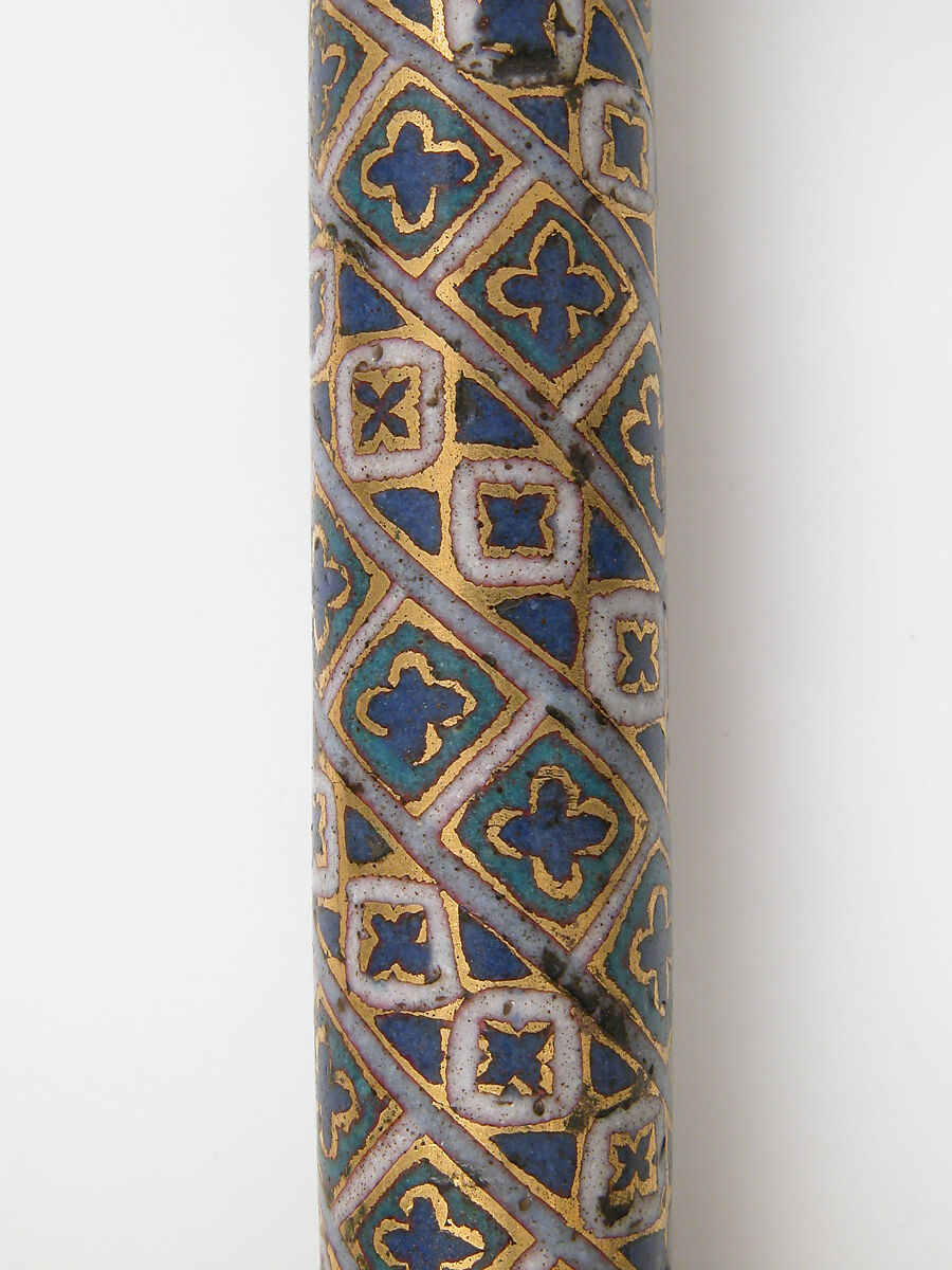 Colonnette from a Reliquary Shrine, Champlevé enamel, copper alloy, gilt, German