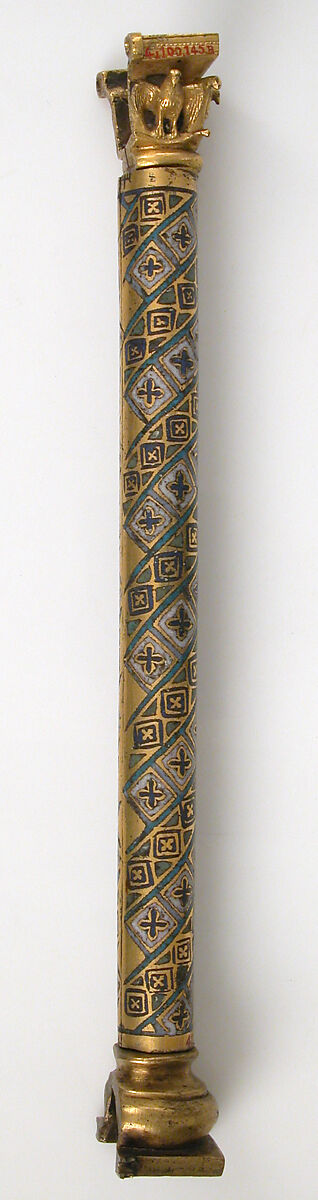 Colonnette from a Reliquary Shrine, Champlevé enamel, copper alloy, gilt, German
