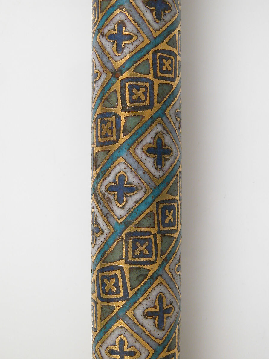 Colonnette from a Reliquary Shrine, Champlevé enamel, copper alloy, gilt, German