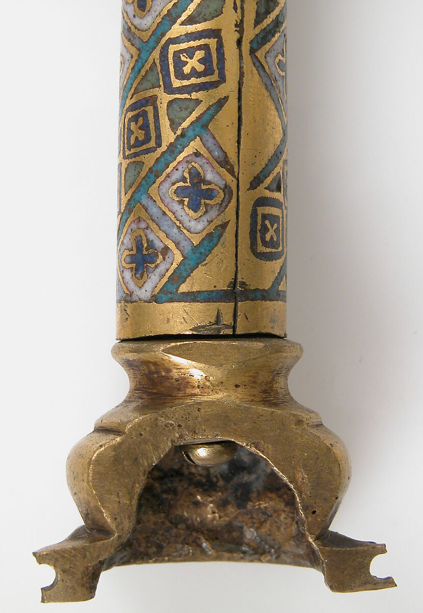 Colonnette from a Reliquary Shrine, Champlevé enamel, copper alloy, gilt, German