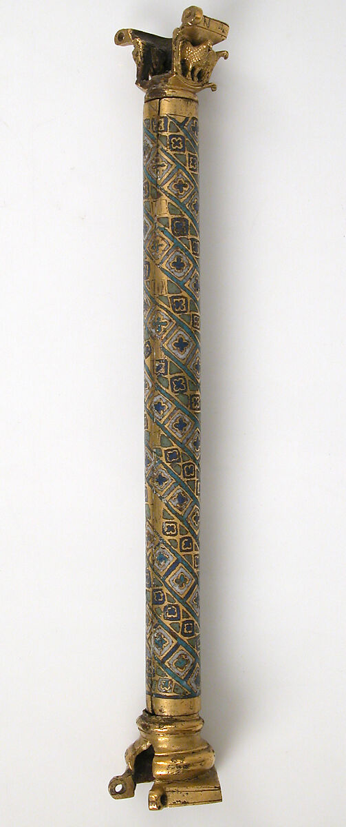 Colonnette from a Reliquary Shrine, Champlevé enamel, copper alloy, gilt, German