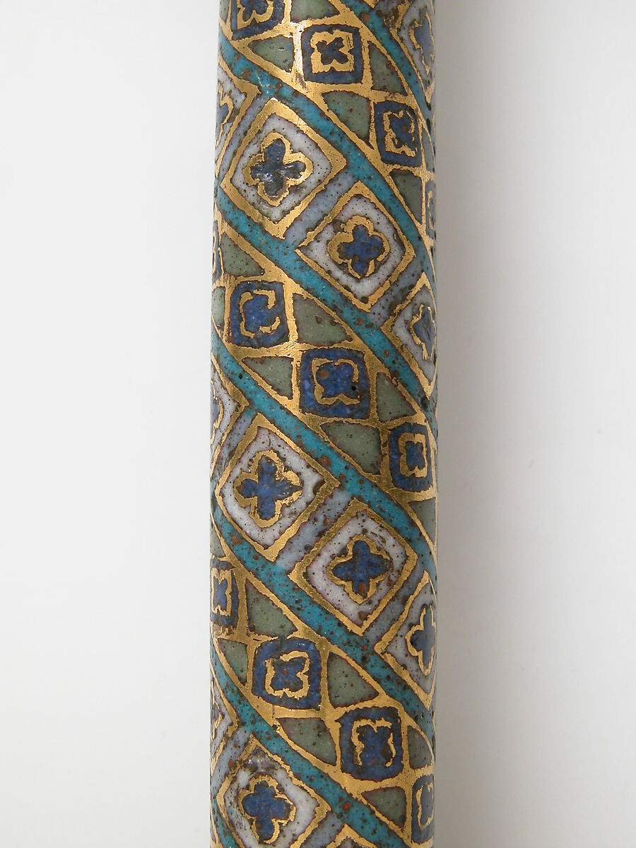 Colonnette from a Reliquary Shrine, Champlevé enamel, copper alloy, gilt, German