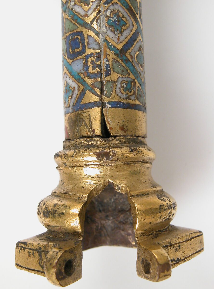 Colonnette from a Reliquary Shrine, Champlevé enamel, copper alloy, gilt, German