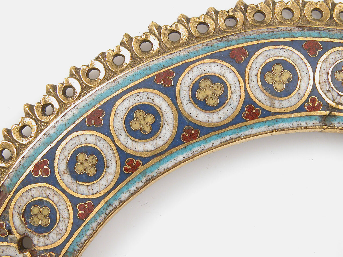 Tri-Lobed Arch from a Reliquary Shrine, Nicholas of Verdun and Cologne Followers, Champlevé enamel on gilded copper, German