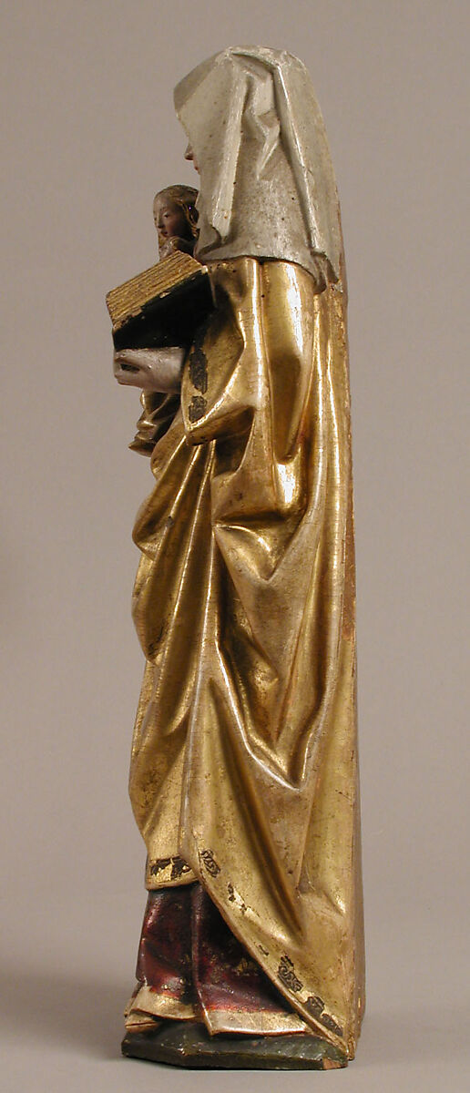 Saint Anne Holding the Virgin and Child, Walnut with polychromy and gilding, and metal thread, South Netherlandish