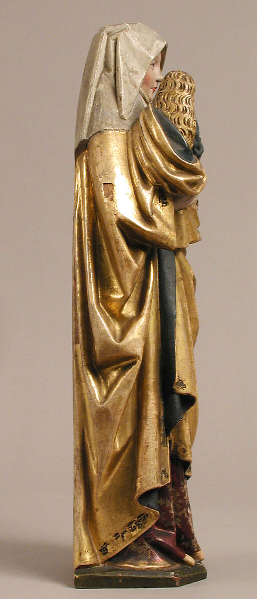 Saint Anne Holding the Virgin and Child, Walnut with polychromy and gilding, and metal thread, South Netherlandish
