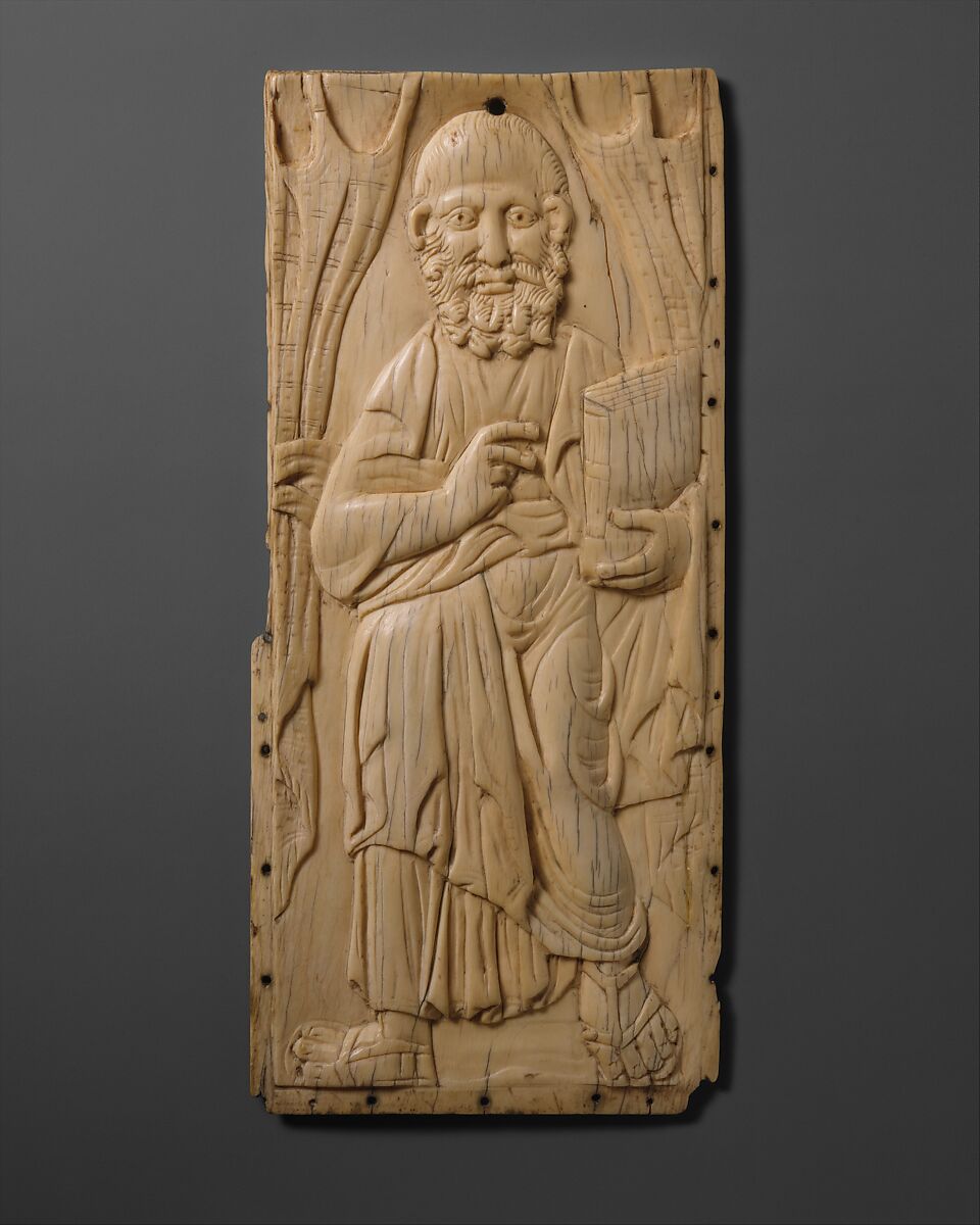 Panel with St. Peter or St. Paul (?), Ivory, Byzantine 