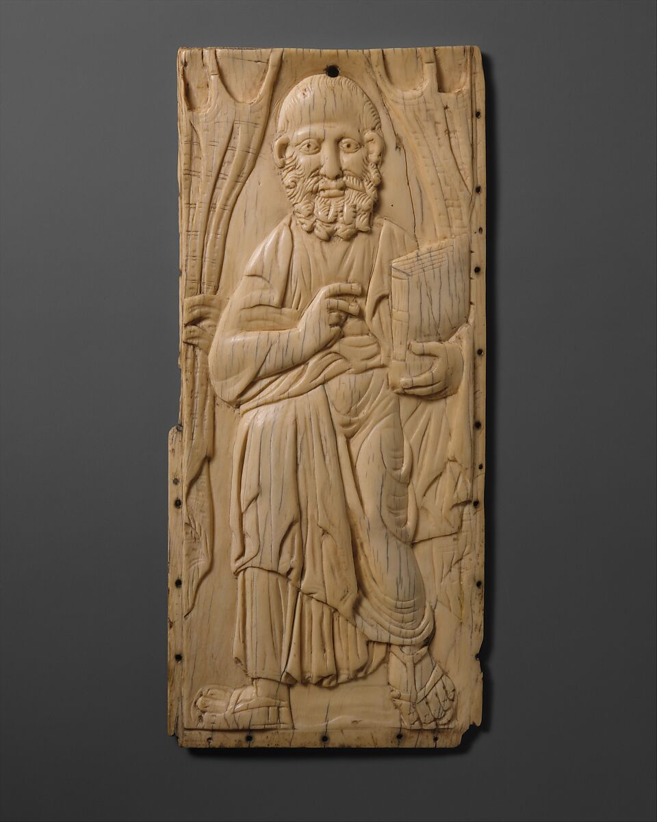 Panel with St. Peter or St. Paul (?), Elephant ivory, Byzantine 