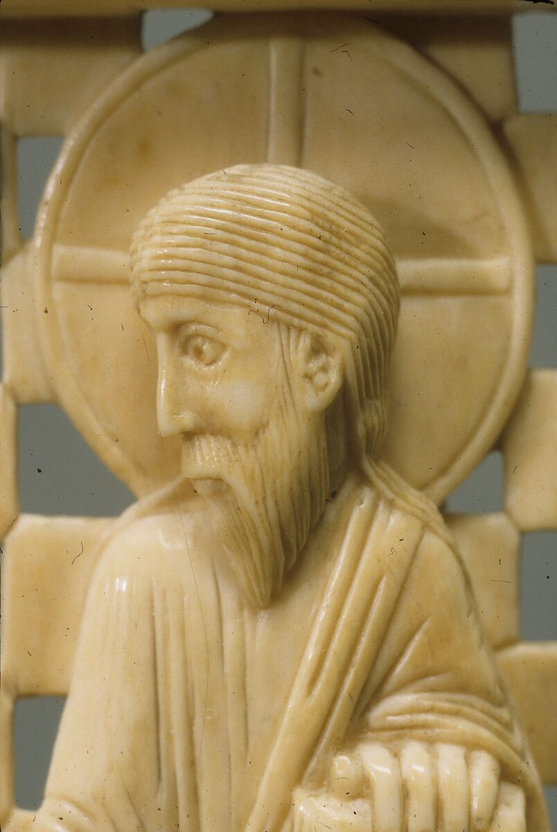 Plaque with Christ Receiving Magdeburg Cathedral from Emperor Otto I, Elephant ivory, Ottonian