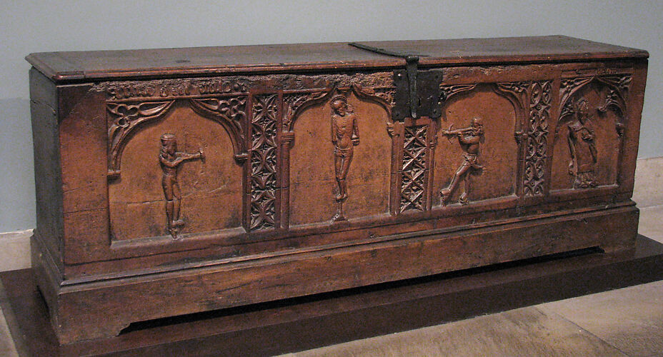 Chest with Relief Figures of Saints Sebastian and Blaise