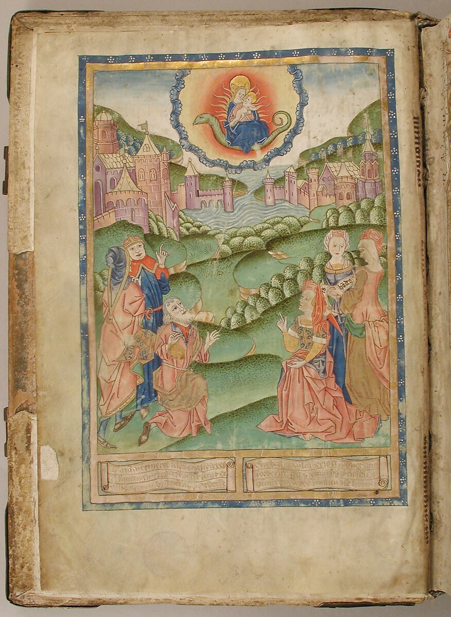 Plaque with Christ in Majesty and the Four Evangelists, Tempera, ink, and metal leaf on parchment; leather, leather binding with ivory, Ottonian