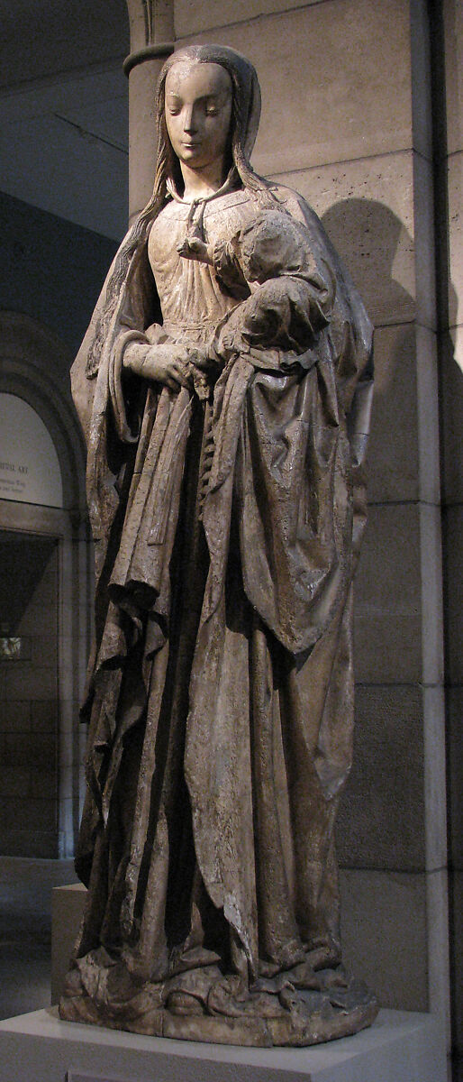 Virgin and Child, Alabaster with traces of paint and gilding, French