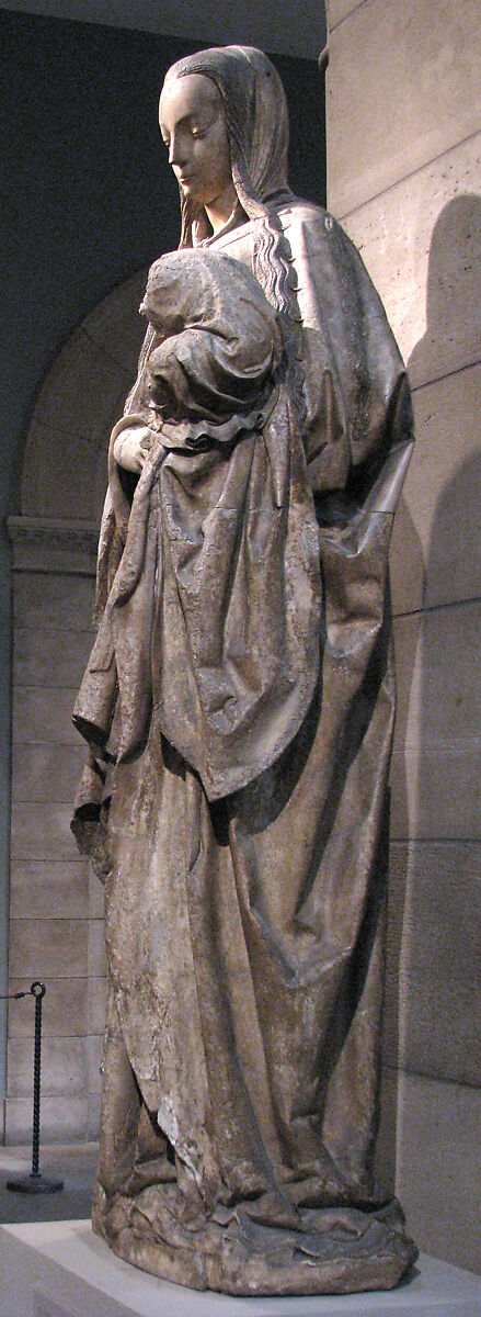 Virgin and Child, Alabaster with traces of paint and gilding, French