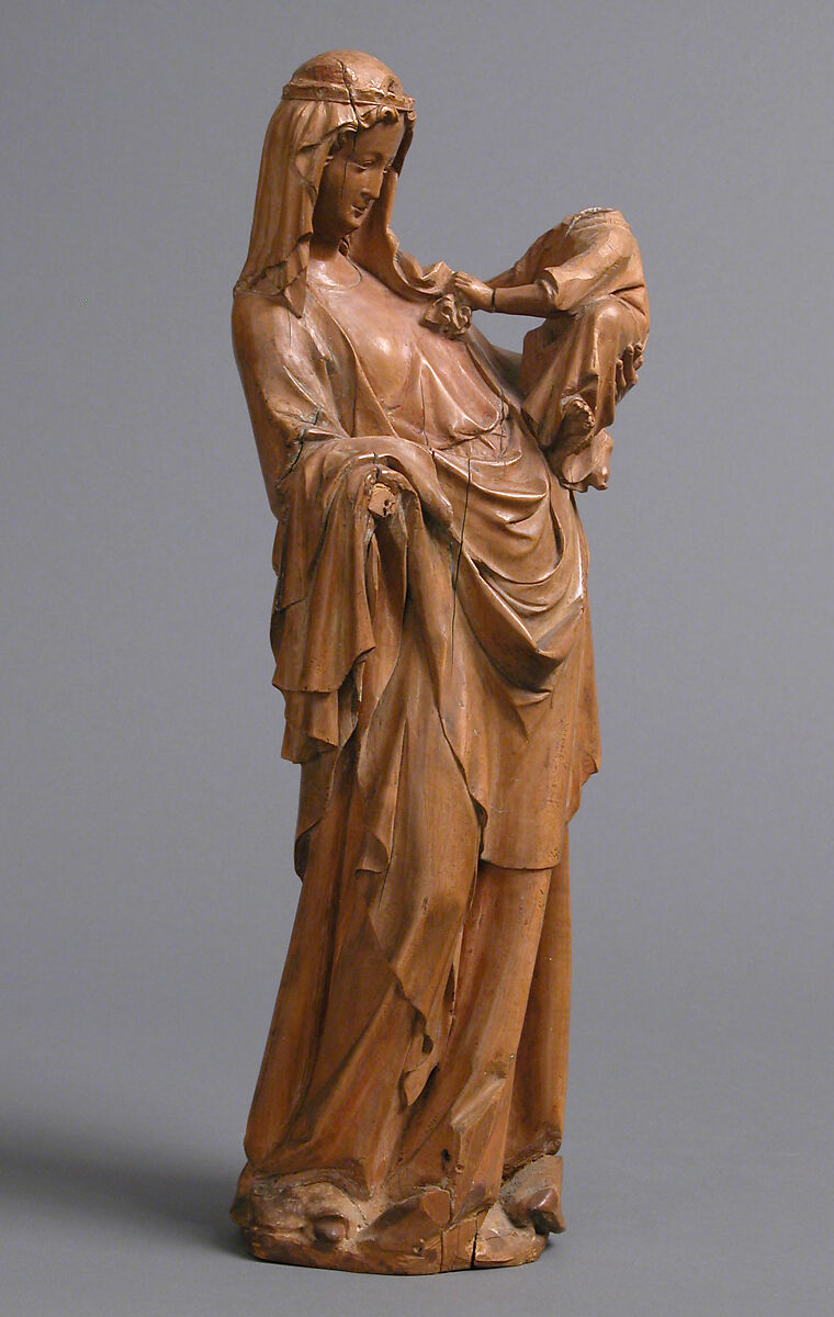 Virgin and Child, Walnut with traces of polychromy, French