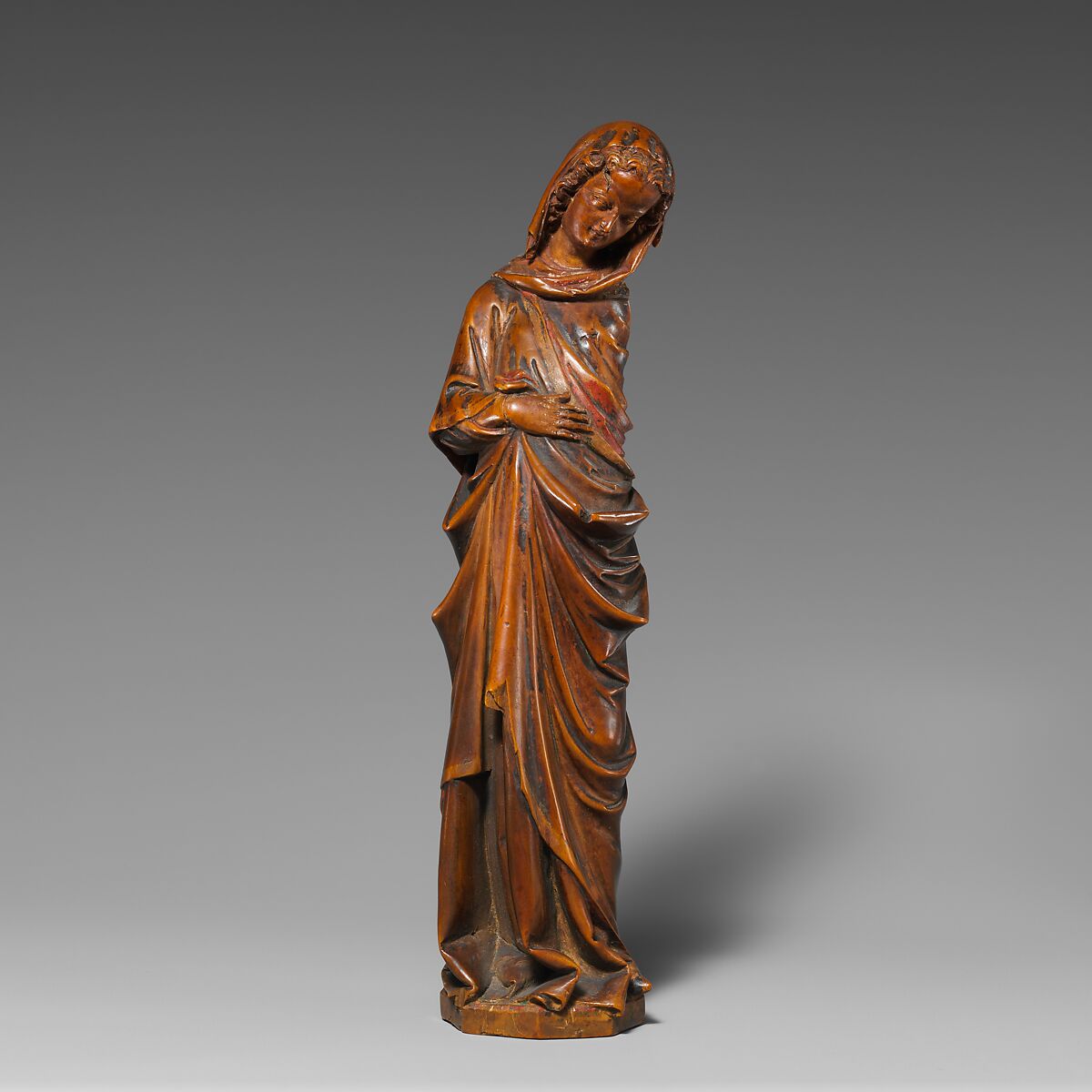 Virgin of the Annunciation, Walnut with traces of paint, originally painted, North French School 