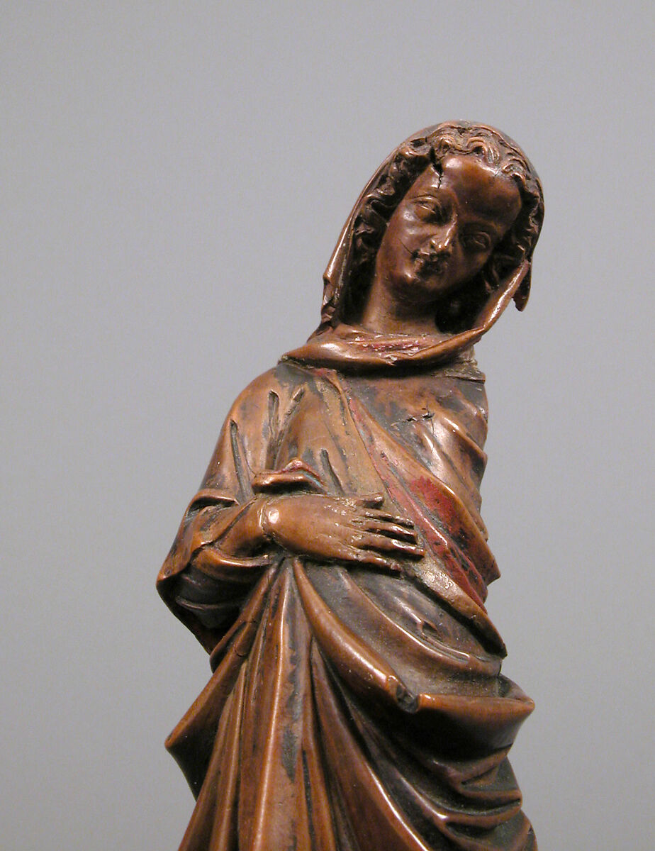 Virgin of the Annunciation, Walnut with traces of paint, originally painted, North French School