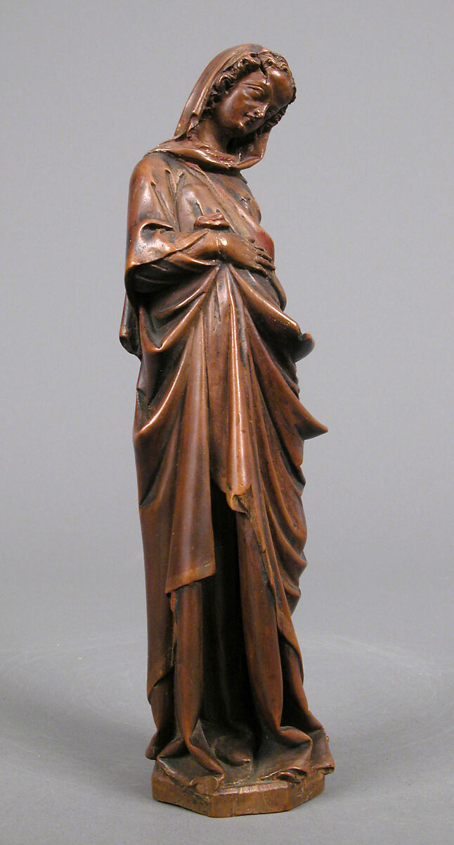 Virgin of the Annunciation, Walnut with traces of paint, originally painted, North French School