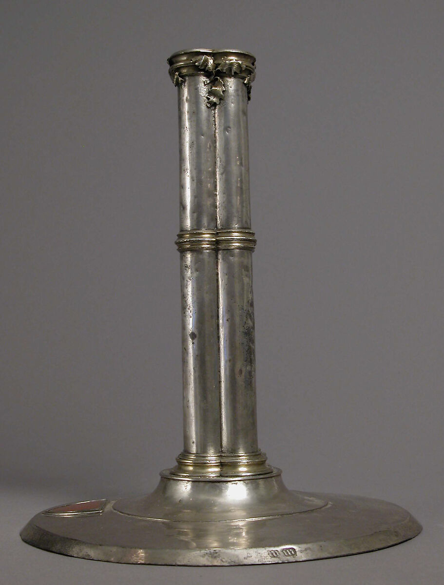 Candlestick, Silver, gilded silver, and champlevé enamel, Spanish