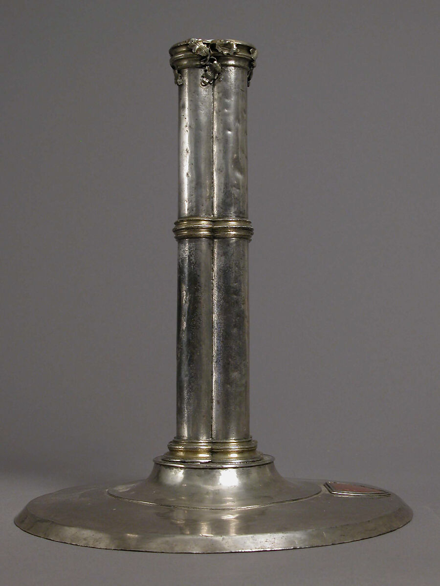 Candlestick, Silver, gilded silver, and champlevé enamel, Spanish
