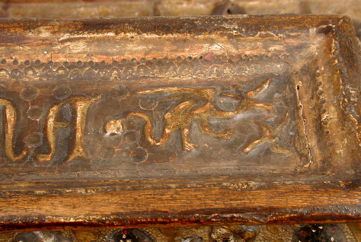 Coffret, Poplar with gilded and painted gesso, and pastiglia decoration, Italian