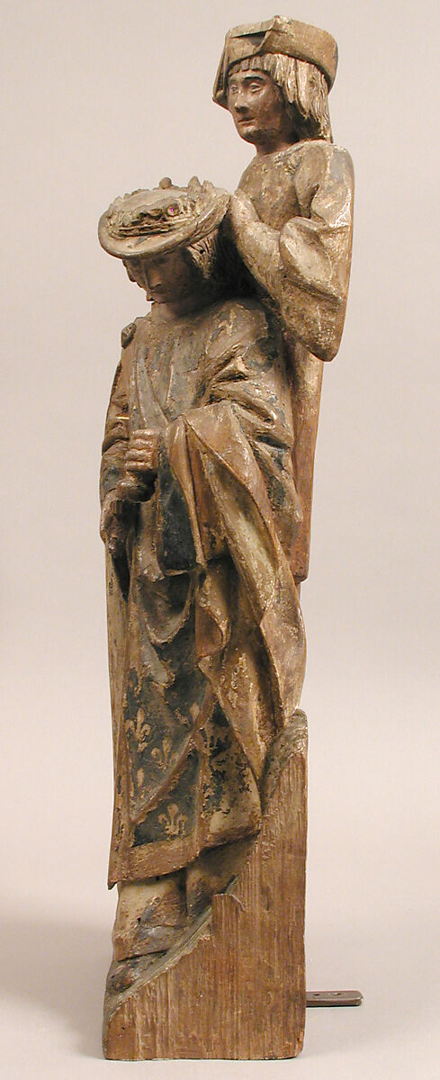 King Clothar II and an Attendant, Oak, painted, French