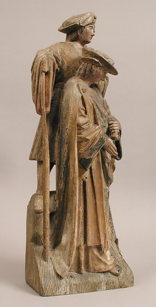 King Clothar II and an Attendant, Oak, painted, French