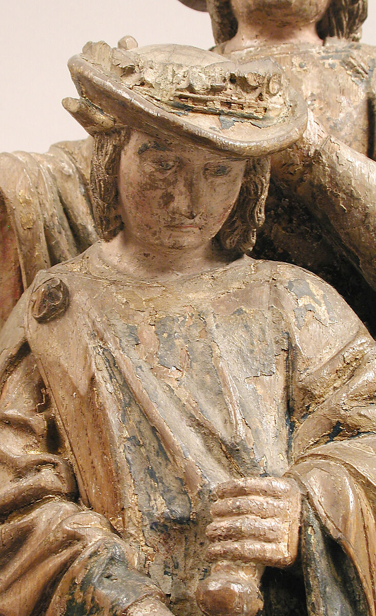 King Clothar II and an Attendant, Oak, painted, French