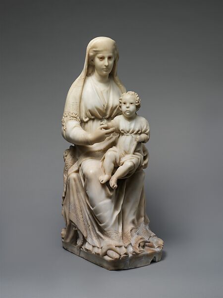 Enthroned Virgin and Child, Marble (Lunense marble from Carrara), Italian 