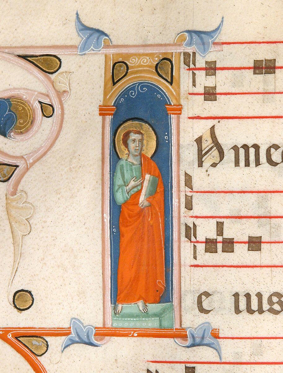 Gradual, Tempera and ink on parchment, with oak and tooled leather binding, Italian