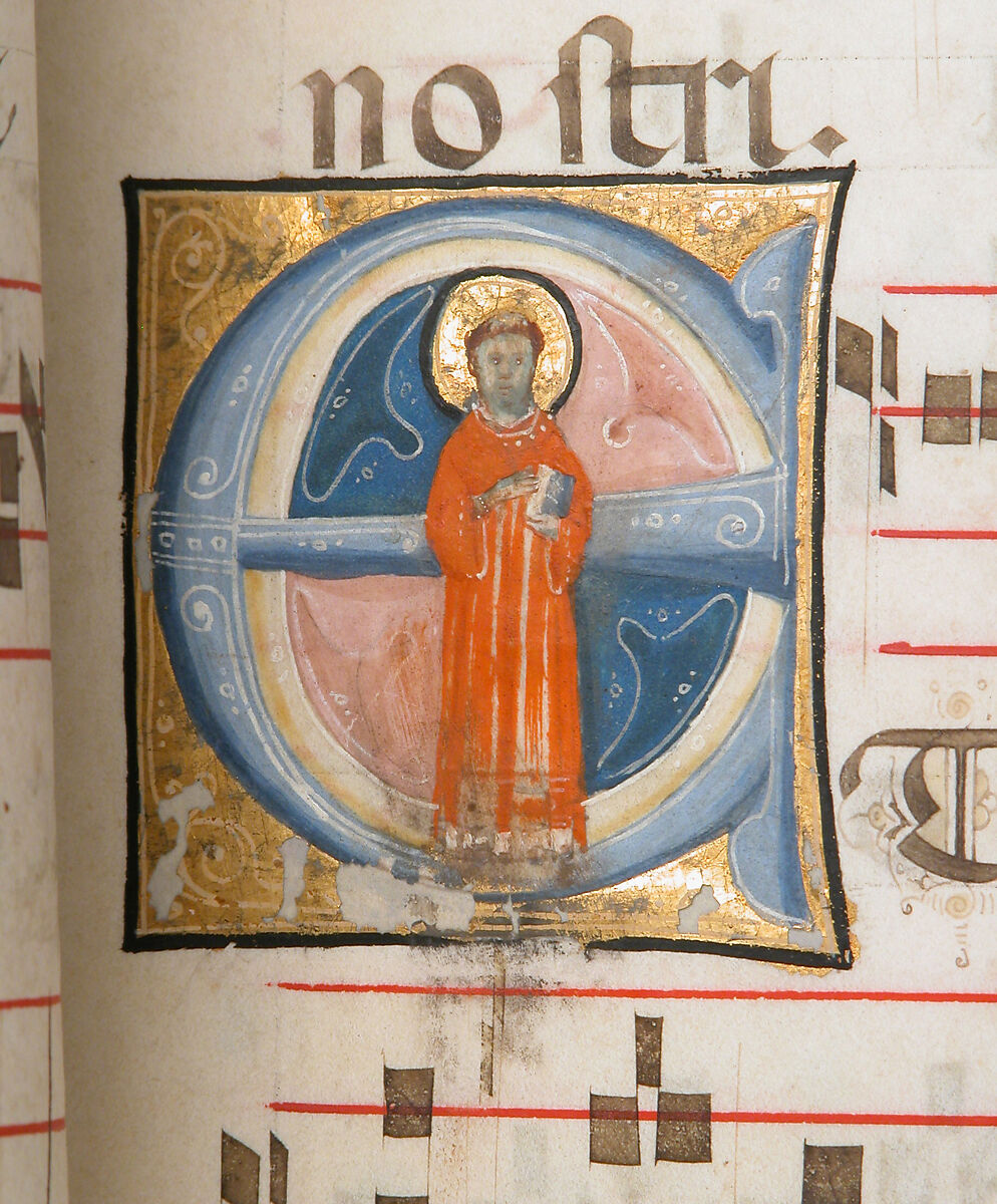 Gradual, Tempera and ink on parchment, with oak and tooled leather binding, Italian