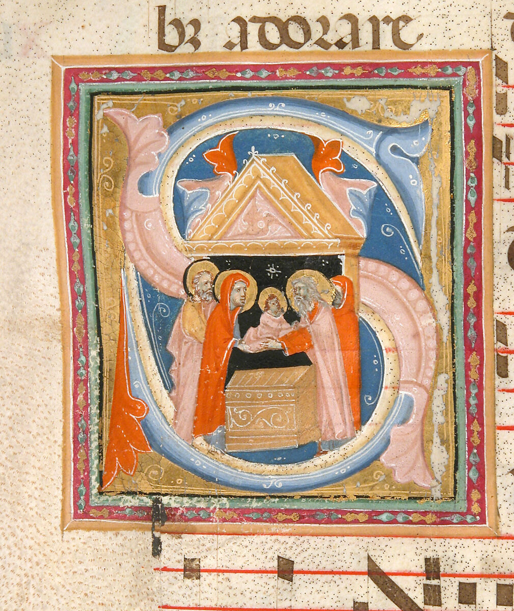 Gradual, Tempera and ink on parchment, with oak and tooled leather binding, Italian