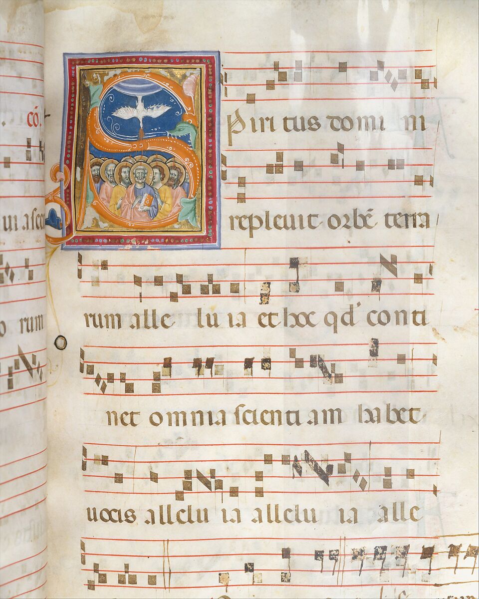 Gradual, Tempera and ink on parchment, with oak and tooled leather binding, Italian